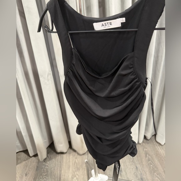 Chic Black Ruched One-Piece Bodysuit - Picture 3 of 3